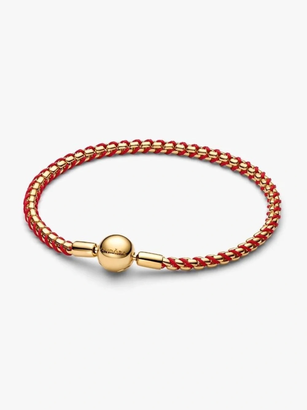 Pandora Red and Gold Braided Cord Bracelet
